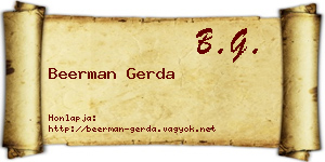 Beerman Gerda névjegykártya